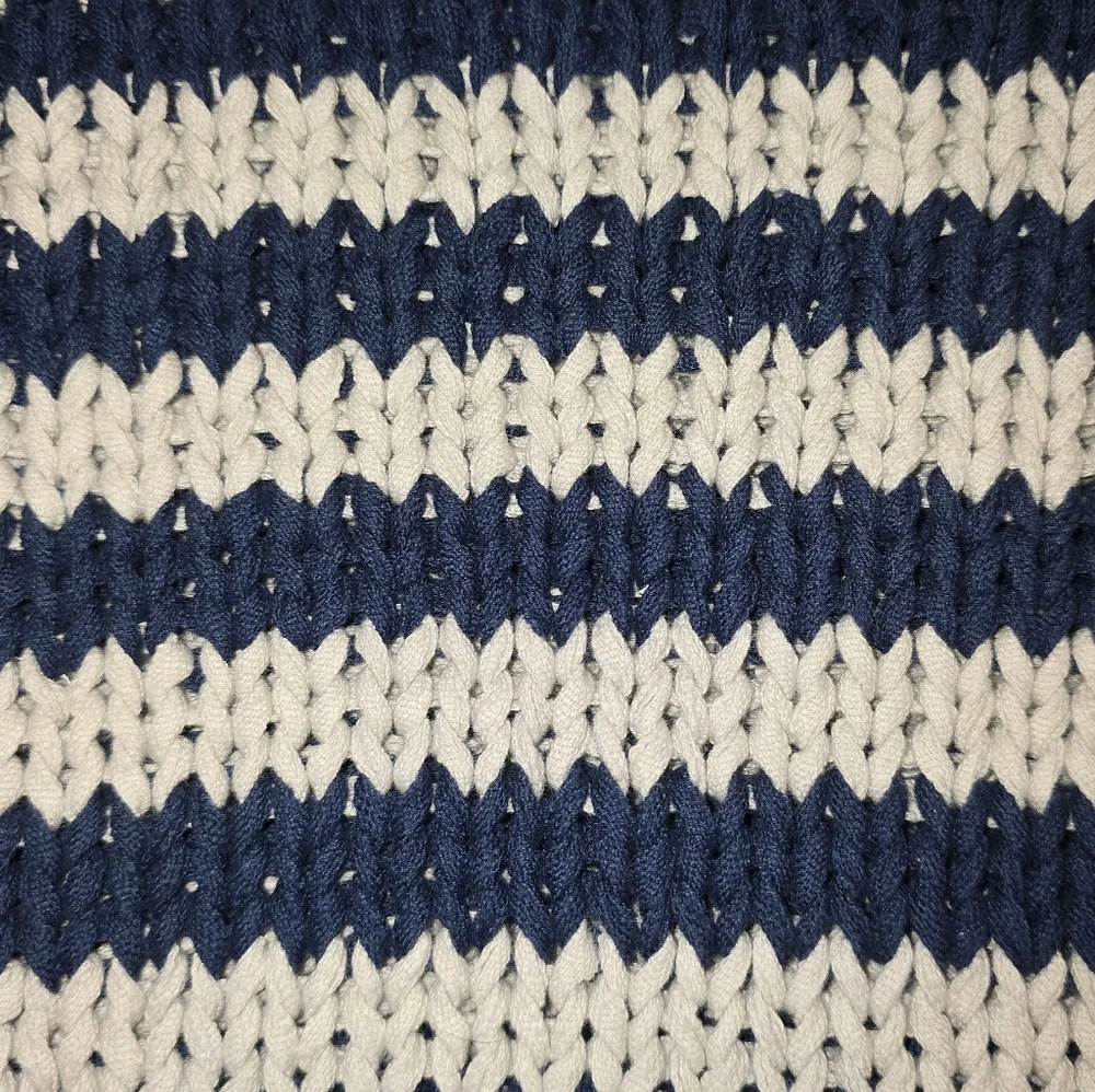 FREE PEOPLE Portland Pullover Navy Blue Stripes Sweater Knit SMALL - Picture 10 of 10